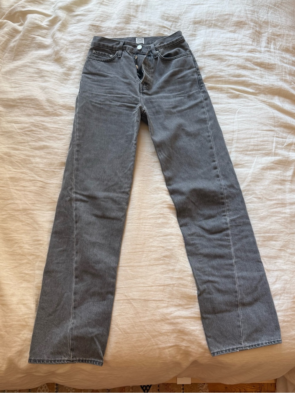 Toteme Twisted Seam Full Length Grey Jeans